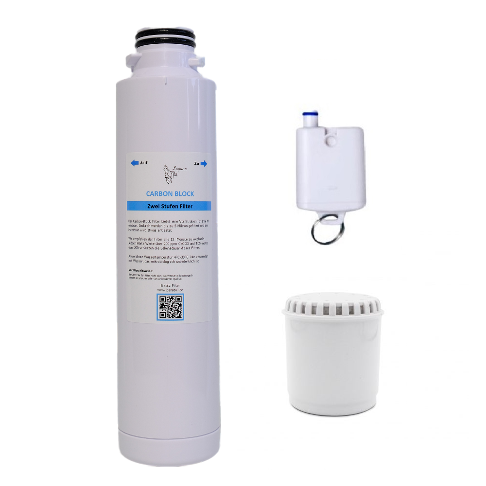 Laguna Ersatz Wasserfilter - Carbon Block Aktivkohlefilter PP ohne Membrane