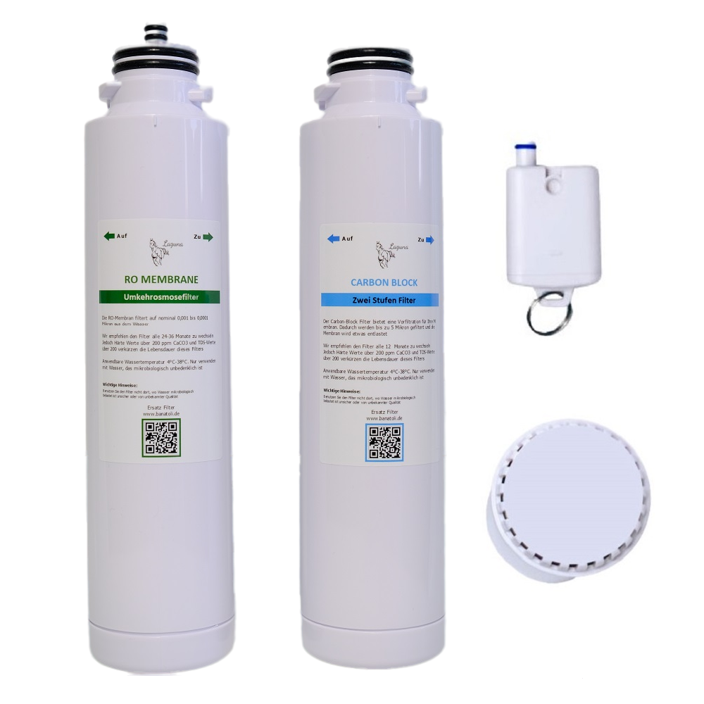 Laguna Wasserfilter Set Carbon Block mit Osmose Membrane