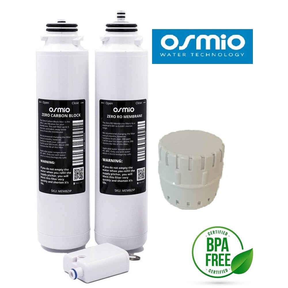 Osmio - Wasserfilter Set Sedimentfilter Aktivkohlefilter Antibakterieller Hygienenachfilter mit Osmose Membrane