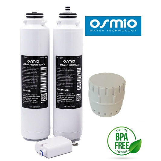 Osmio - комплект фильтров для воды, осадочный фильтр, фильтр с активированным углем, антибактериальный гигиенический фильтр с осмотической мембраной