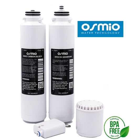 Osmio Zero Carbon Block - Wasserfilter Set mit Osmose Membrane