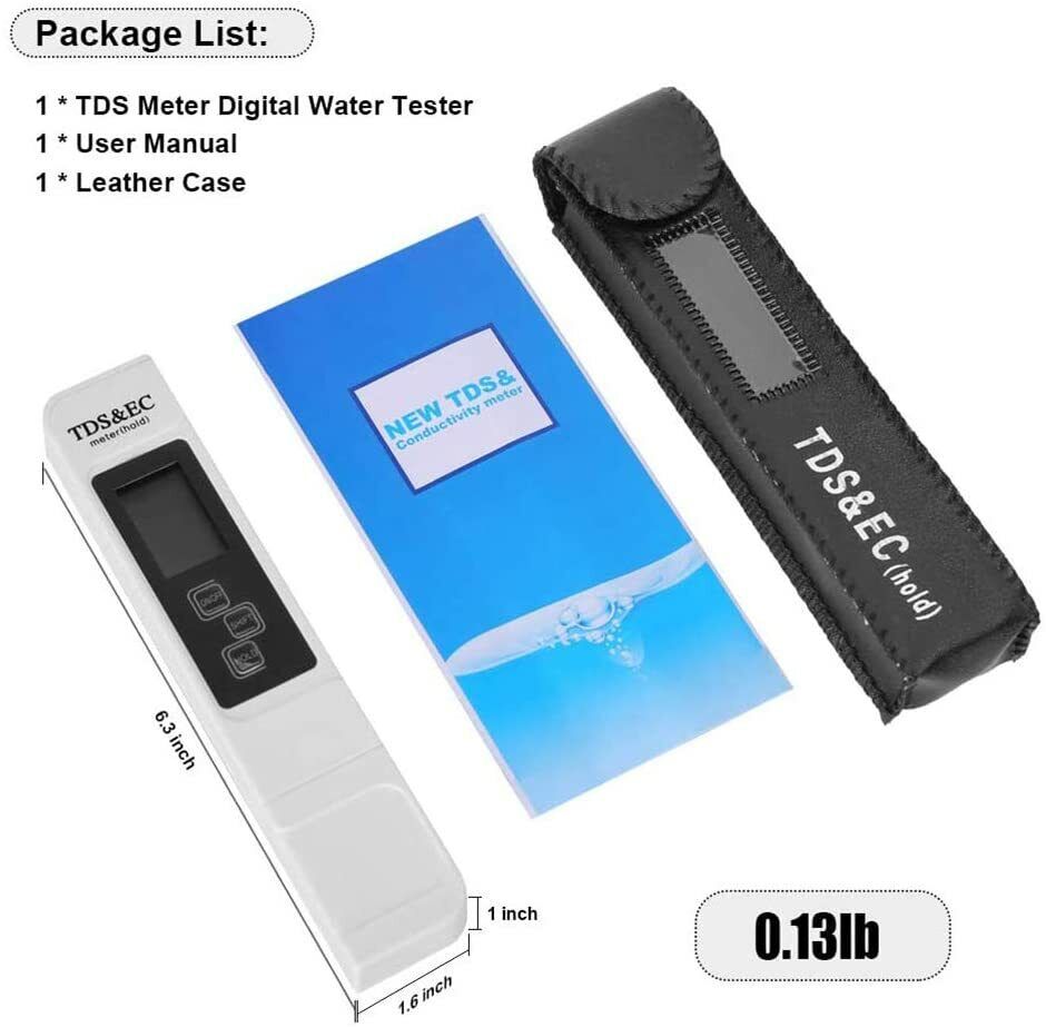 TDS  & EC Wassertester Digital Meter PPM Leitfähigkeitsmessgerät - LCD-Display